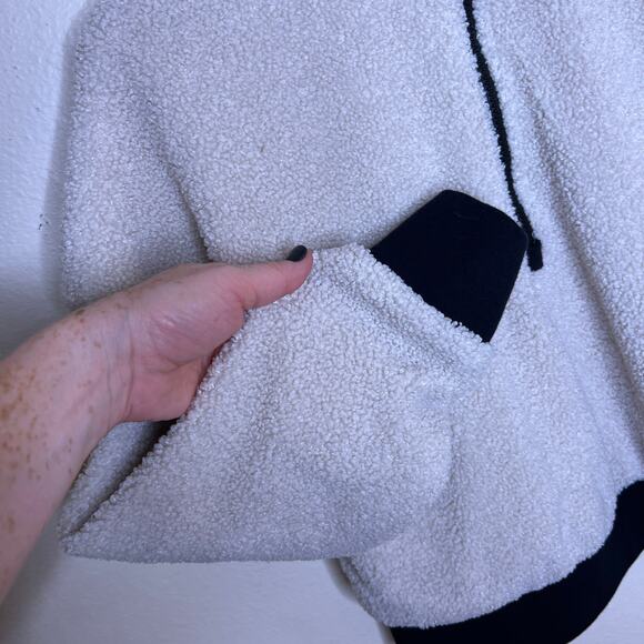 Fabletics Sherpa Beige Half Zip Pull Over XS - Picture 4 of 14